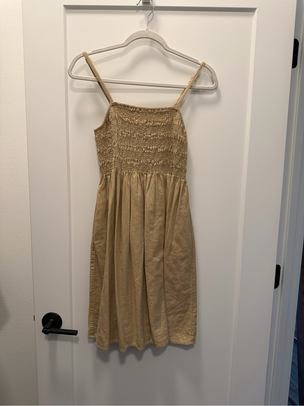Universal Thread Tan Smocked Spaghetti-Strap Casual Dress